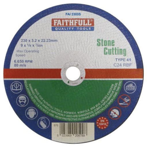 Picture of Faithfull Stone Cut Off Disc 230 x 3.2 x 22.23mm