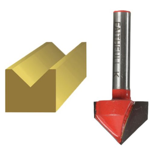 Picture of Faithfull Router Bit TCT V-Groove 13.0mm x 19.1mm 1/4in Shank