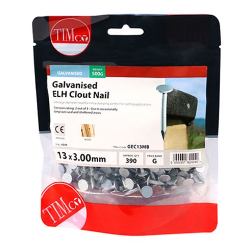 Picture of Clout Nail ELH Galvanised 13 x 3.00mm - 0.5KG