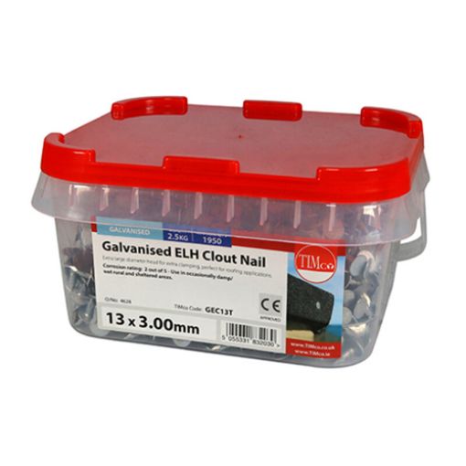 Picture of Clout Nail ELH Galvanised 13 x 3.00mm - 2.5KG