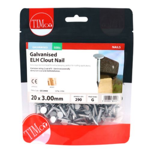 Picture of Clout Nail ELH Galvanised 20 x 3.00mm - 0.5KG