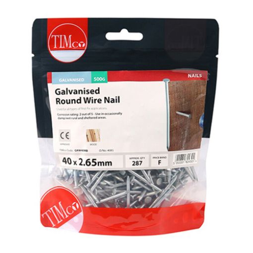 Picture of Galvanised Round Wire Nail 40 x 2.65mm - 0.5KG