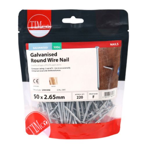 Picture of Galvanised Round Wire Nail 50 x 2.65mm - 0.5KG