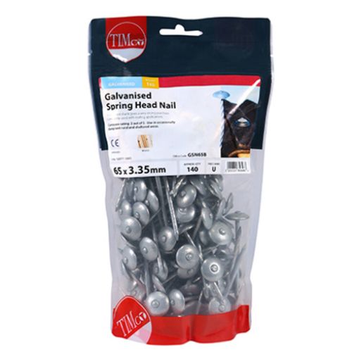 Picture of Galvanised Spring Head Nail 65 x 3.35mm - 1KG