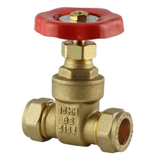 Picture of Compression Gatevalve Short BS5154 - Brass 15mm