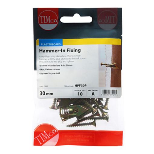 Picture of Hammer-In Plasterboard Fixing 4 x 30mm (Pack of 10)