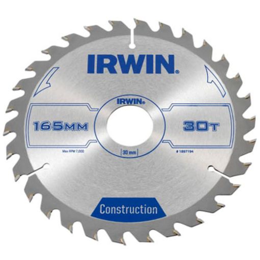 Picture of Irwin Construction Circular Saw Blade 165 x 30mm x 30T ATB