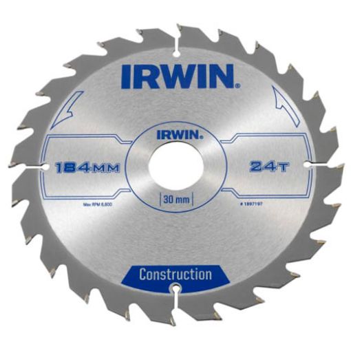 Picture of Irwin Construction Circular Saw Blade 184 x 30mm x 24T ATB