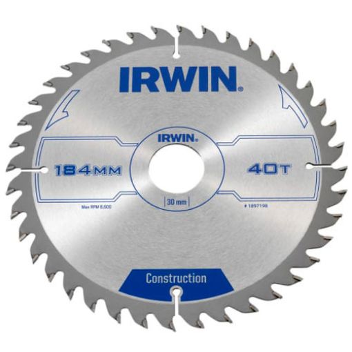 Picture of Irwin Construction Circular Saw Blade 184 x 30mm x 40T ATB