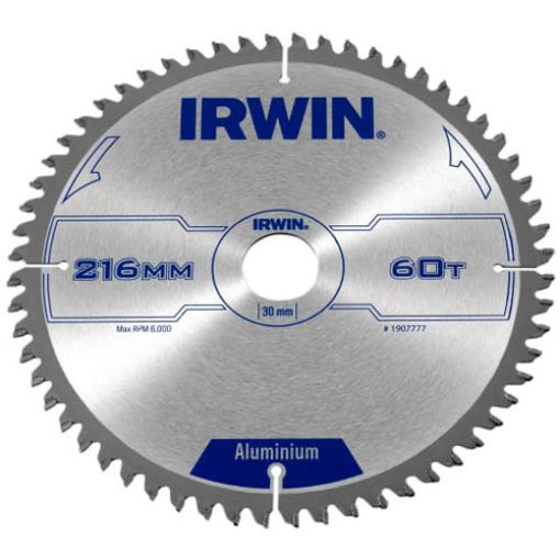 Picture of Irwin Professional Aluminium Circular Saw Blade 216 x 30mm x 60T TCG