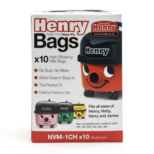 Picture of Numatic Henry Vacuum Dustbags Hepaflo Box of 10