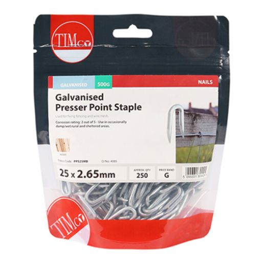 Picture of Galvanised Presser Point Staple 25 x 2.65mm 0.5KG