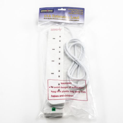 Picture of Extension Lead 6 Gang 2Mtr Surge Protected 13 Amp