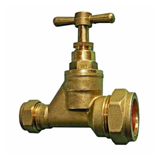 Picture of Compression Brass Poly Stopcock 22 x 25mm