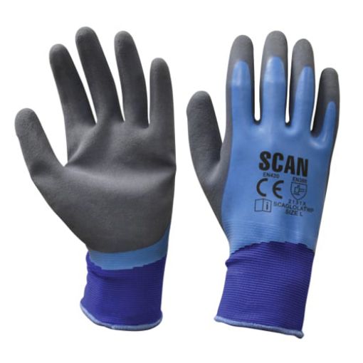 Picture of Scan Waterproof Latex Gloves Large (Size 9)