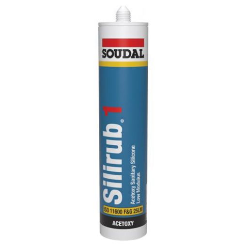 Picture of Silirub 1 Low Modulus Acetoxy Silicone Brilliant White 300ml