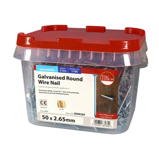 Picture of Galvanised Round Wire Nail 50 x 2.65mm - 2.5KG
