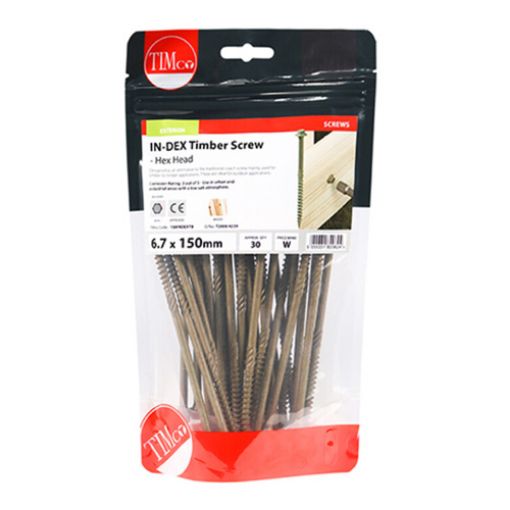 Picture of Hex Head Timber Screw Green 6.7 x 150mm (Pack of 30)