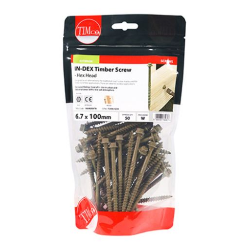 Picture of Hex Head Timber Screw Green 6.7 x 100mm (Pack of 50)