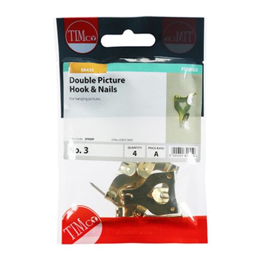 Picture of Double Picture Hook and Nails EB No.3 (Pack of 4)