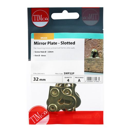 Picture of Timco 32mm Mirror Plate - Slotted 4 Pcs