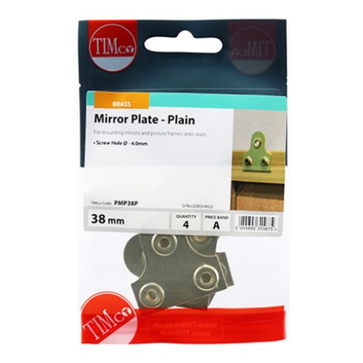Picture of Timco 38mm Mirror Plate - Plain 4 Pcs