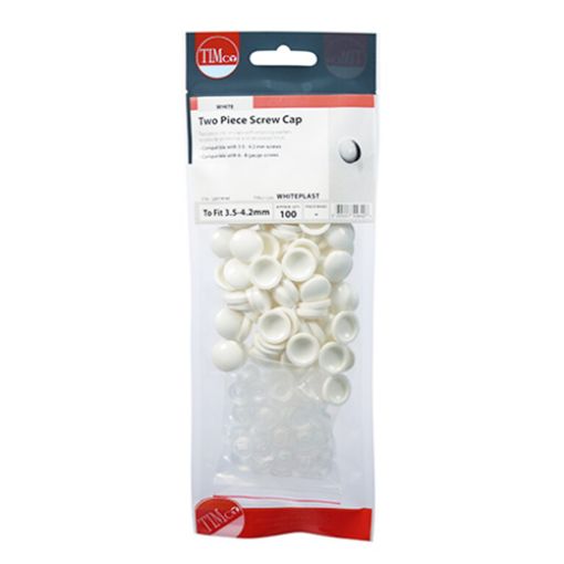 Picture of Two Piece Screw Cap - White (Pack of 100)