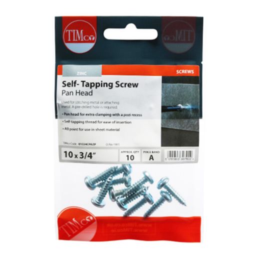 Picture of Self Tapping Screw PZ2 BZP 10 x 3/4 (Pack of 10)