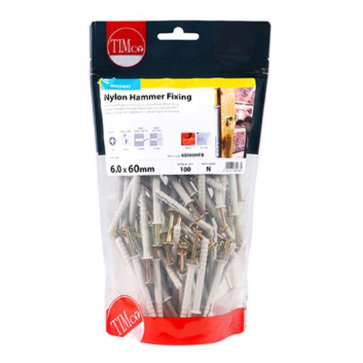 Picture of Nylon Hammer Fixing Zinc 6.0 x 60 (Pack of 100)