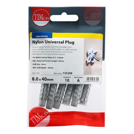 Picture of Nylon Universal Plug 8.0 x 40 (Pack of 100)