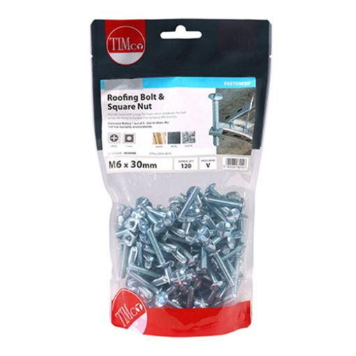 Picture of Roofing Bolt and Square Nut BZP M6 x 30 (Pack of 120)