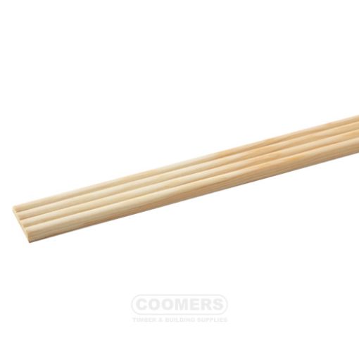 Picture of Cheshire Mouldings Pine Reeded Architrave 34 x 6mm x 2.4Mtr