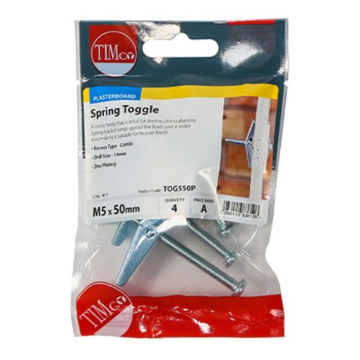 Picture of Spring Toggle BZP M5 x 50mm (Pack of 4)
