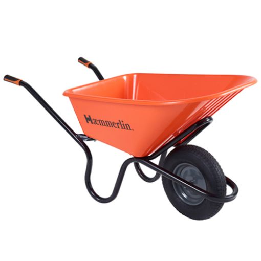 Picture of Haemmerlin Crusader 120Ltr Orange HDPE Pneumatic Wheelbarrow