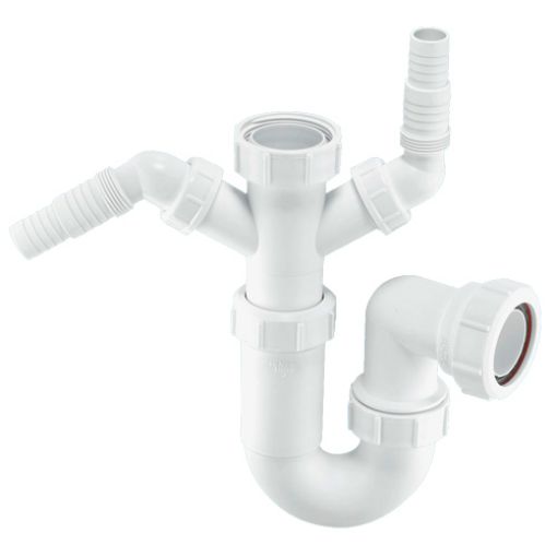 Picture of Sink Trap with Twin 135 Deg Domestic Appliance Nozzles 40mm