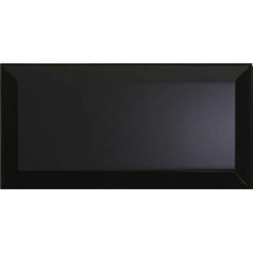 Picture of Metro Black Ceramic Wall Tile 100x200mm - 1sqm Box