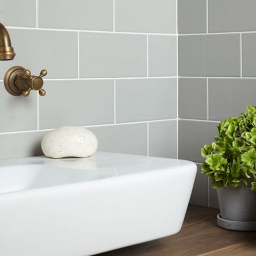 Picture of Central Light Grey Ceramic Wall Tile 100x200mm - 1sqm Box
