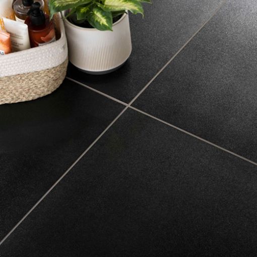 Picture of Sugar Black Glazed Porcelain Wall & Floor Tile 600x600mm - 1.08sqm Box
