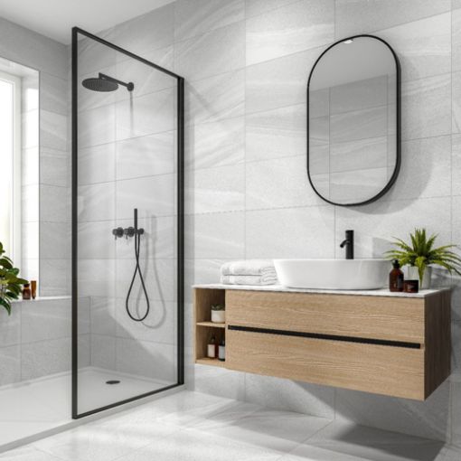 Picture of Anderley Light Grey Matt Glazed Porcelain Wall & Floor Tile 300x600mm - 1.08sqm ox