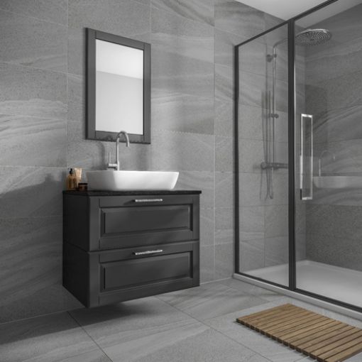 Picture of Anderley Dark Grey Matt Glazed Porcelain Wall & Floor Tile 600x600mm - 1.08sqm ox