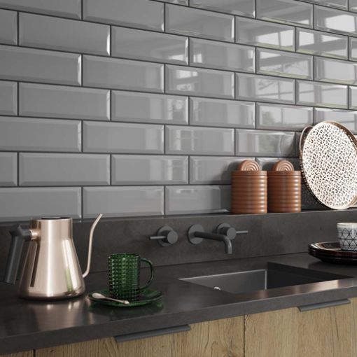 Picture of Metro Light Grey Ceramic Wall Tile 100x300mm - 1.02sqm Box