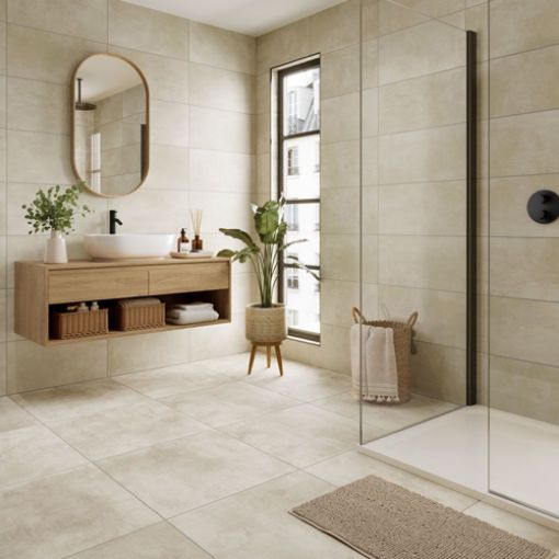 Picture of Loft Cream Rectified Glazed Porcelain Wall & Floor Tile 600x600mm - 1.44sqm Box