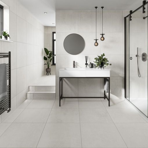 Picture of Loft White Rectified Glazed Porcelain Wall & Floor Tile 600x600mm - 1.44sqm Box