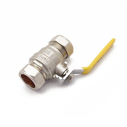 Picture of QLC Yellow Handle Lever Ball Valve PN25 CxC 28mm