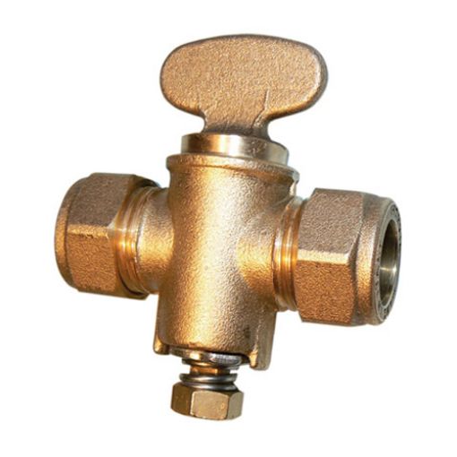 Picture of Rigid Fan Brass Compression Gas Cock 15mm