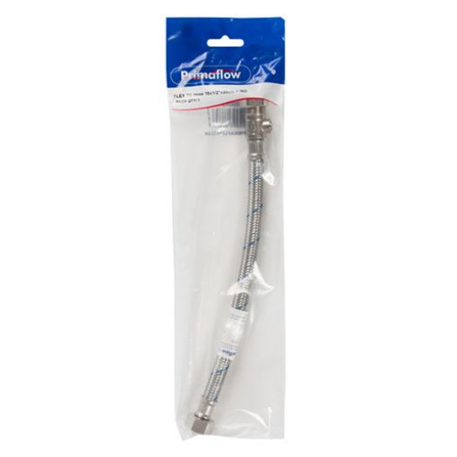 Picture of KwikPak Flexible Tap Connector Hose With Iso Valve 15mm x 1/2" x 30cm