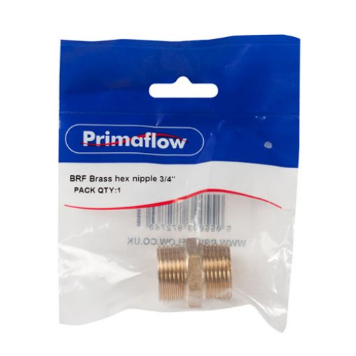 Picture of KwikPak Brass Hex Nipple 3/4"