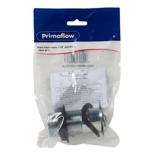 Picture of KwikPak Brass Slotted Basin Waste 1.1/4" With Plug Chain and Stay