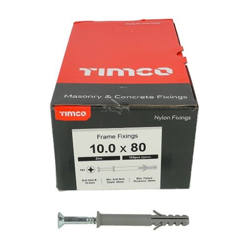 Picture of Nylon Frame Fixings Zinc 10x80mm (Box of 100)