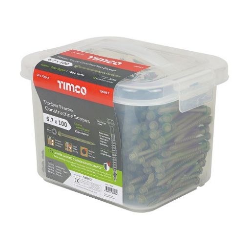 Picture of Hex Head Timber Screw Green 6.7 x 100mm (Tub of 300)